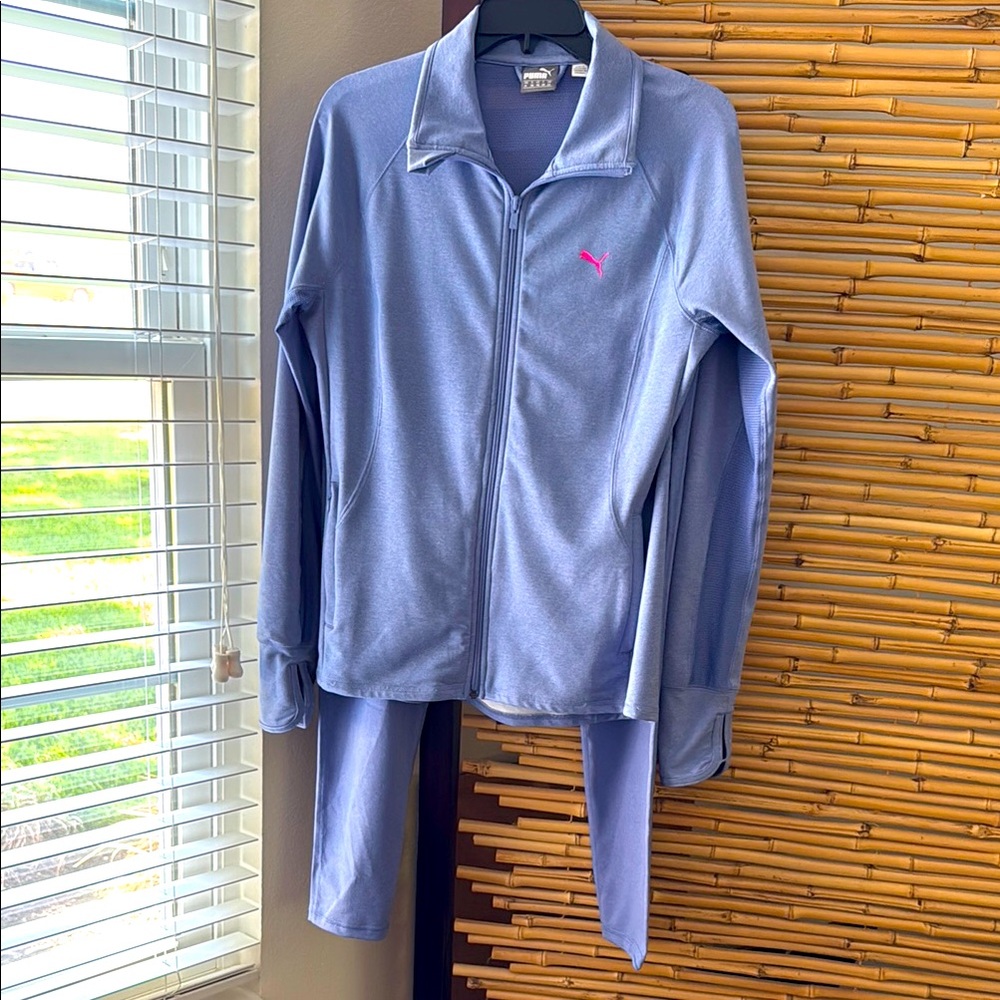 Puma Light Purple Track Jacket and Pants Set Medium EUC